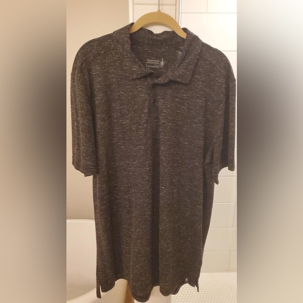 Smartwool merino/hemp blend short sleeve polo, size L